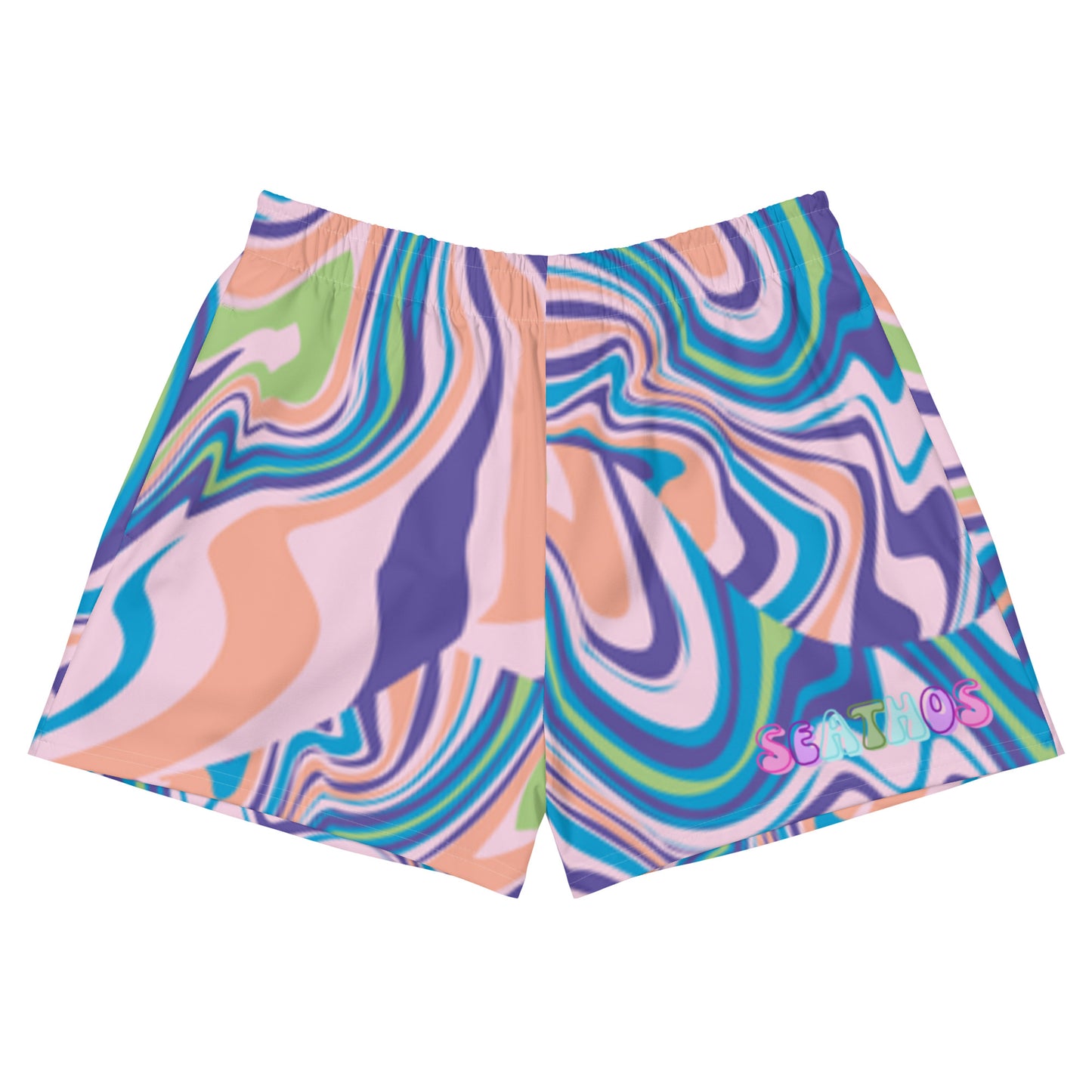 Seathos Women’s Psychedelic Swirl Athletic Shorts