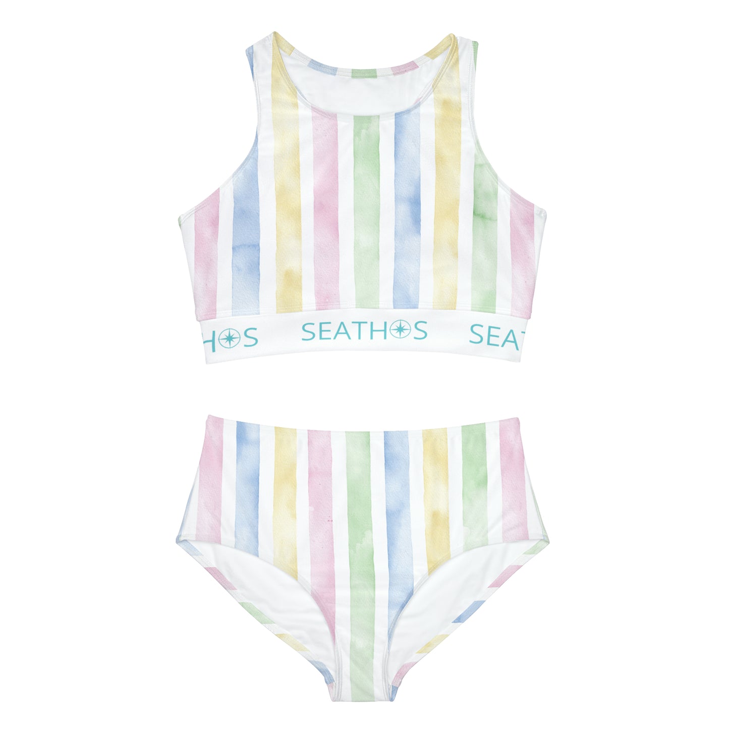 Seathos Watercolor Striped Sport Bikini Set