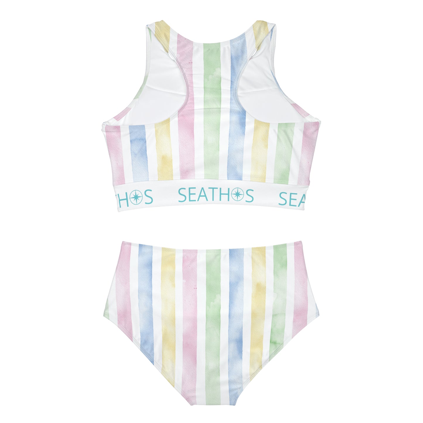 Seathos Watercolor Striped Sport Bikini Set
